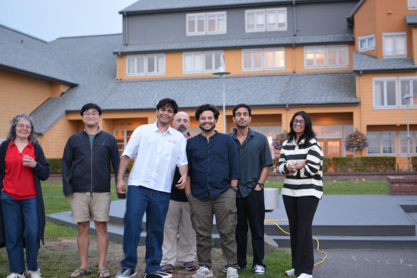 The team outside at the end of an away day
